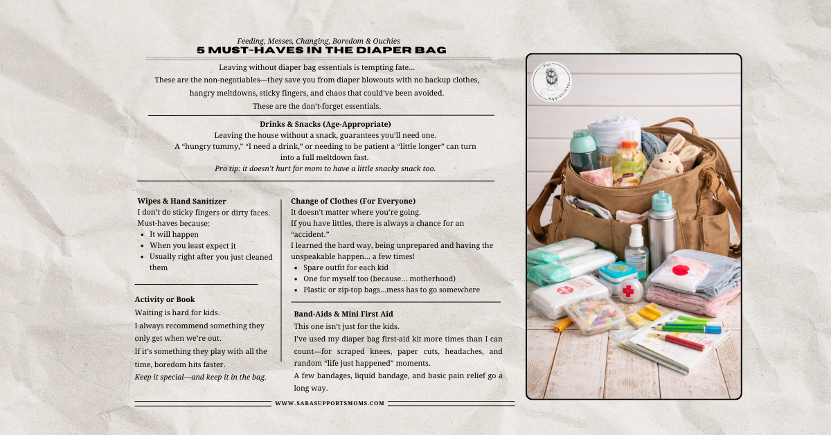 5 Must-Haves In The Diaper Bag